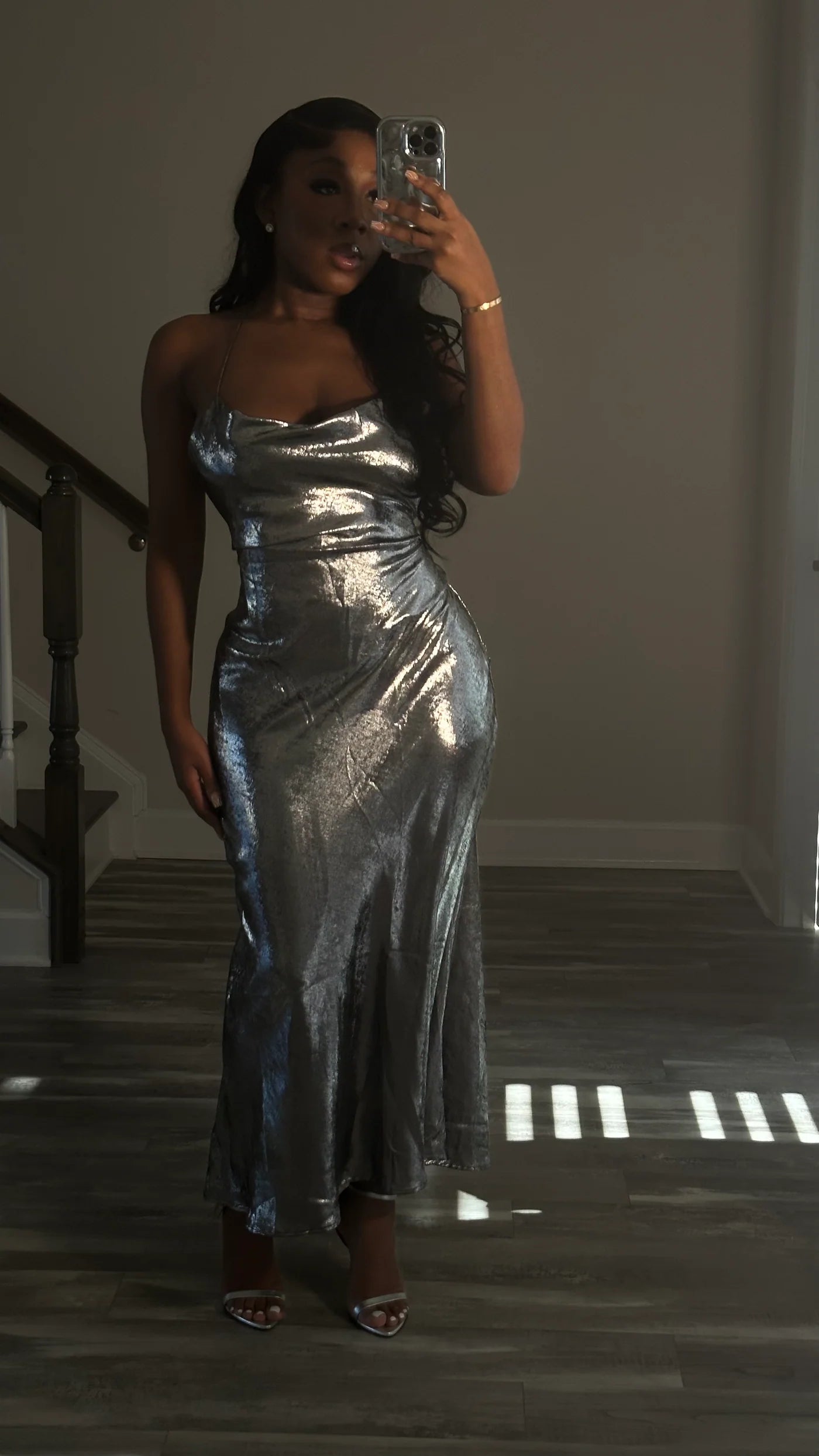 “METALLIC SILVER” DRESS