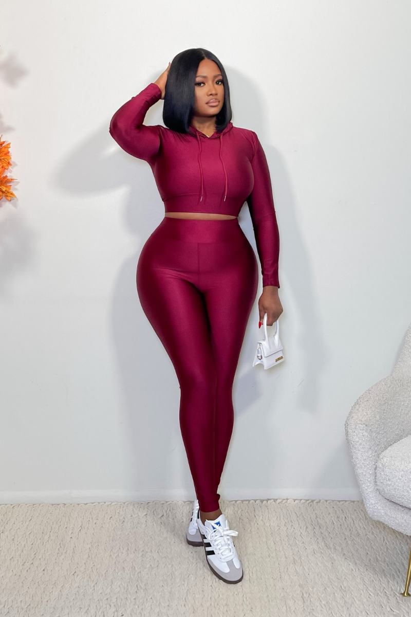 “GLO” LEGGINGS SET (BURGUNDY)