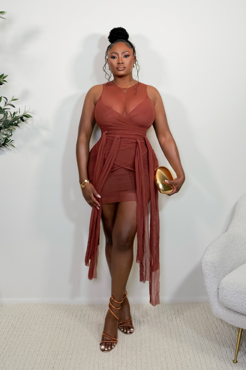 “VANESSA” DRESS (BROWN)