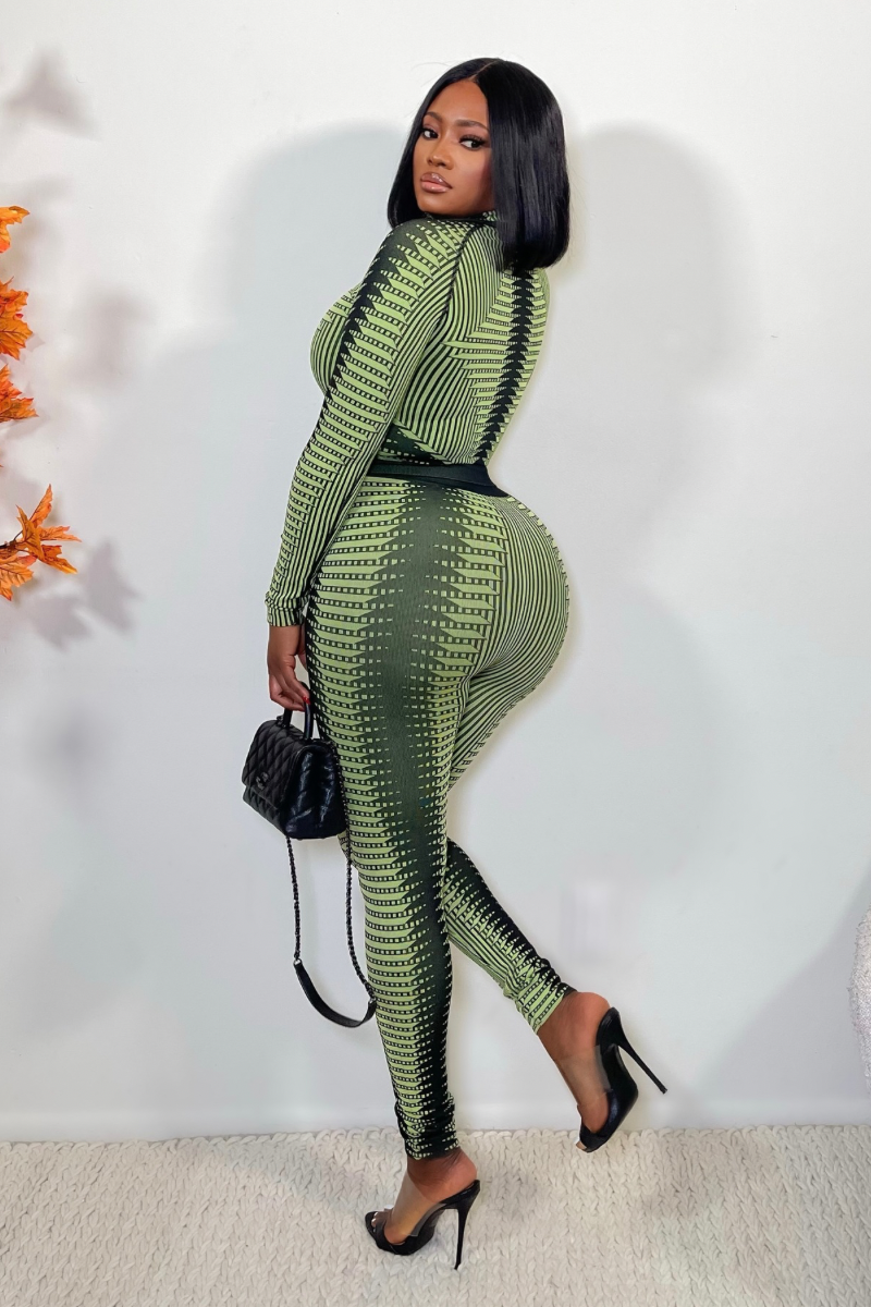 “JADE” LEGGINGS SET (BLACK/LIME)