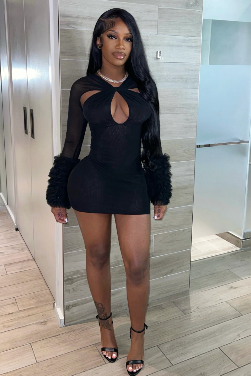 “DOSIA” MINI DRESS (BLACK)