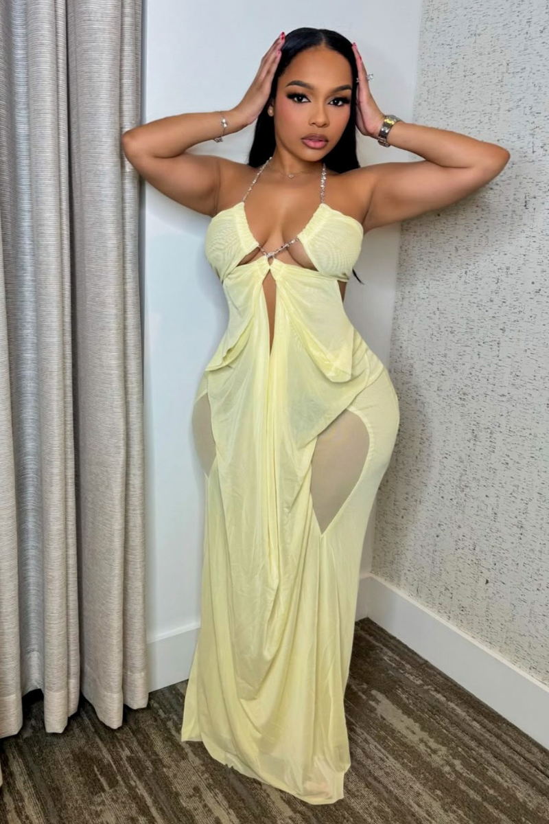 “AMOUR” MAXI DRESS (Yellow)
