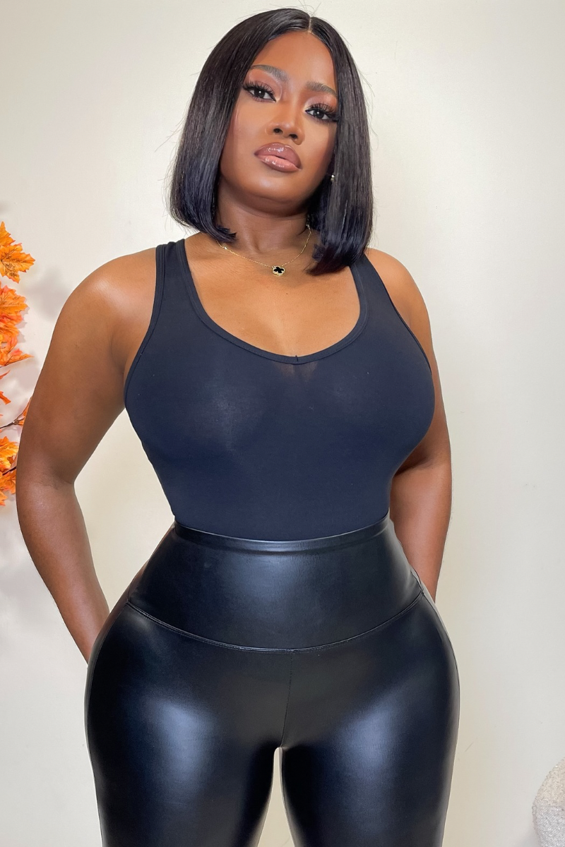 “RACER BACK” BODYSUIT (BLACK)