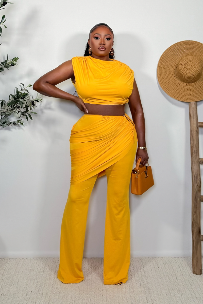 “MINA” TWO PIECE SET (MUSTARD YELLOW)
