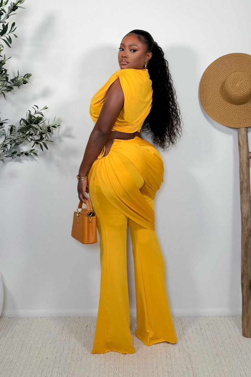 “MINA” TWO PIECE SET (MUSTARD YELLOW)