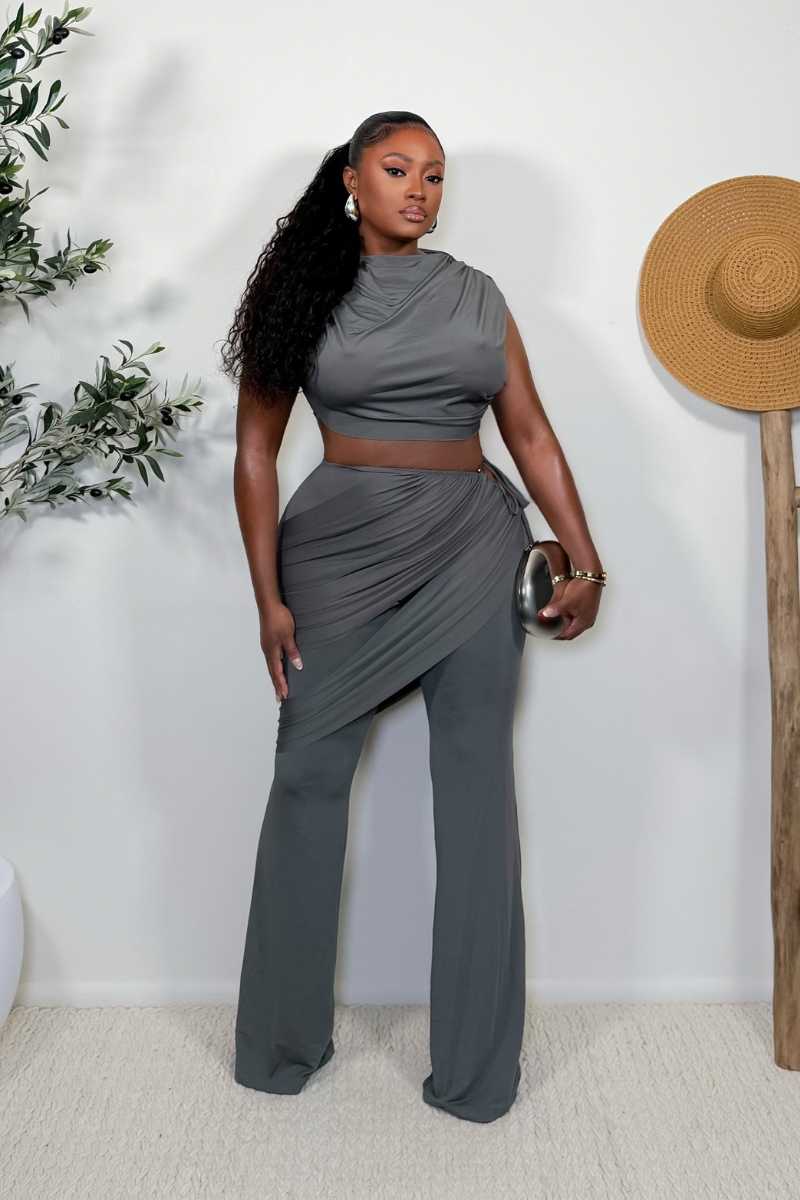 “MINA” TWO PIECE SET (GRAY)