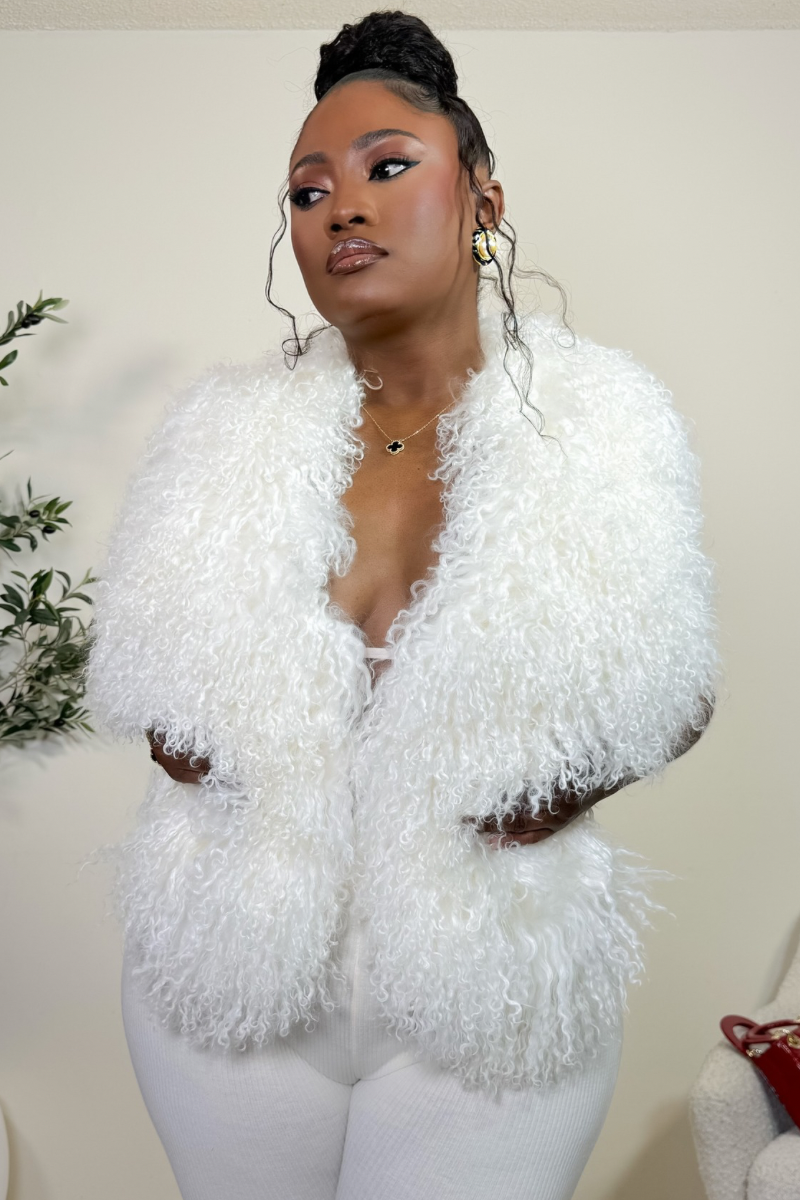 “MONGOLIAN” FUR TOP (NATURAL WHITE)