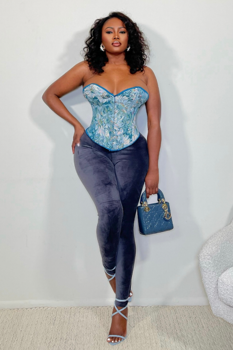 “SOLID VELVET” LEGGINGS (CHARCOAL GRAY)