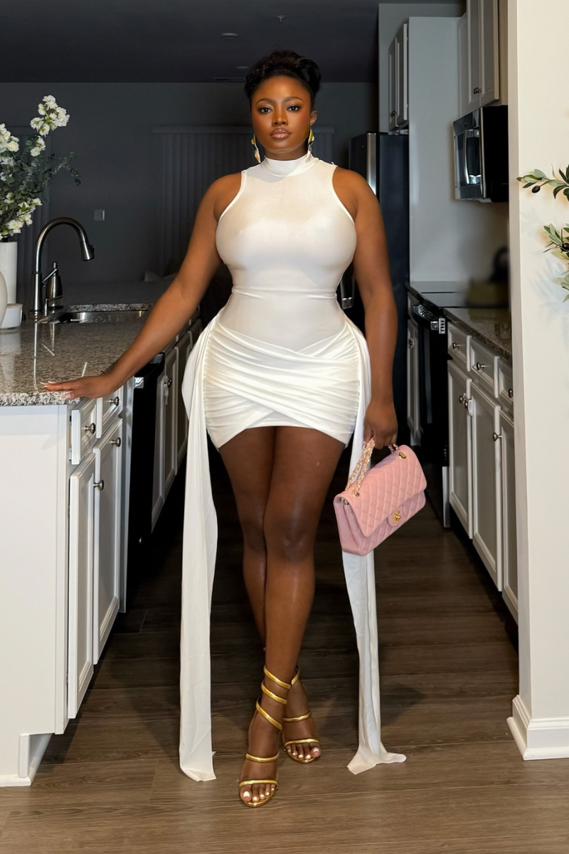 “SIANNA” MINI DRESS (WHITE)