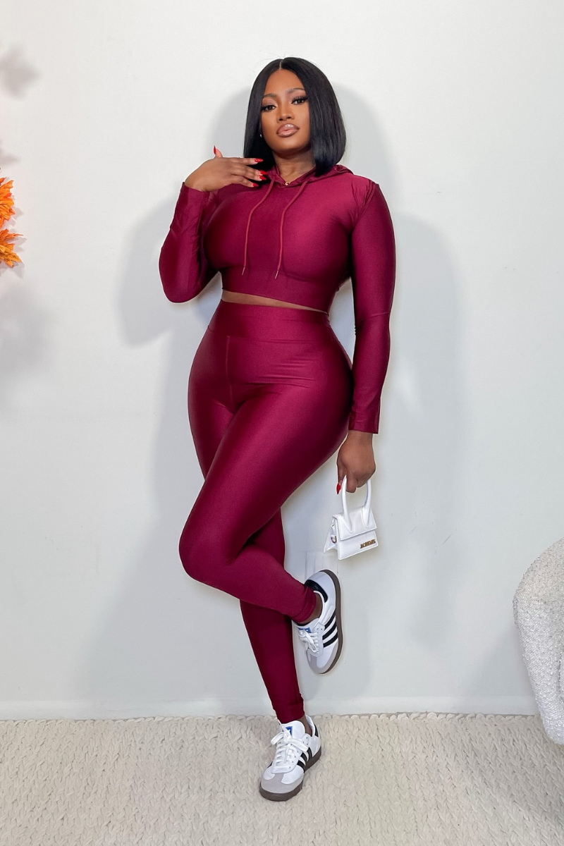 “GLO” LEGGINGS SET (BURGUNDY)