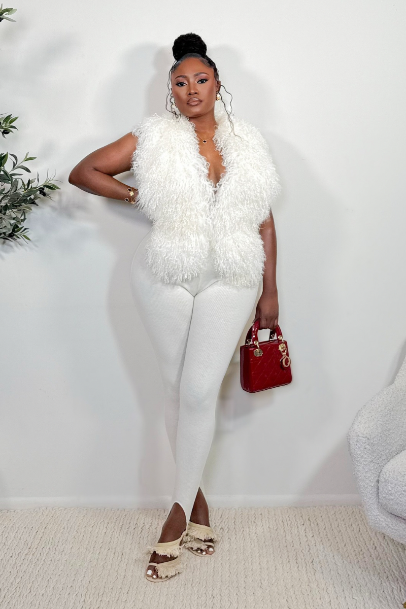 “RIBBED” KNIT LEGGINGS (CREAM)