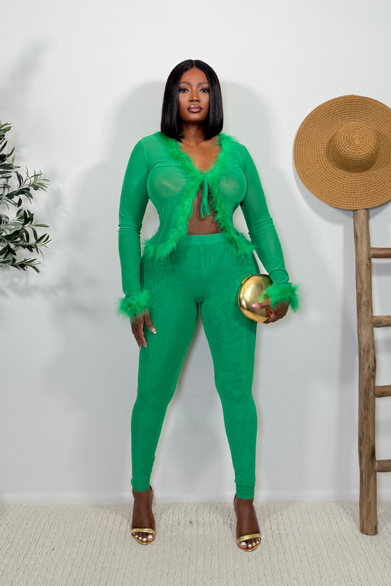 “JOLIE” TWO PIECE SET (GREEN)