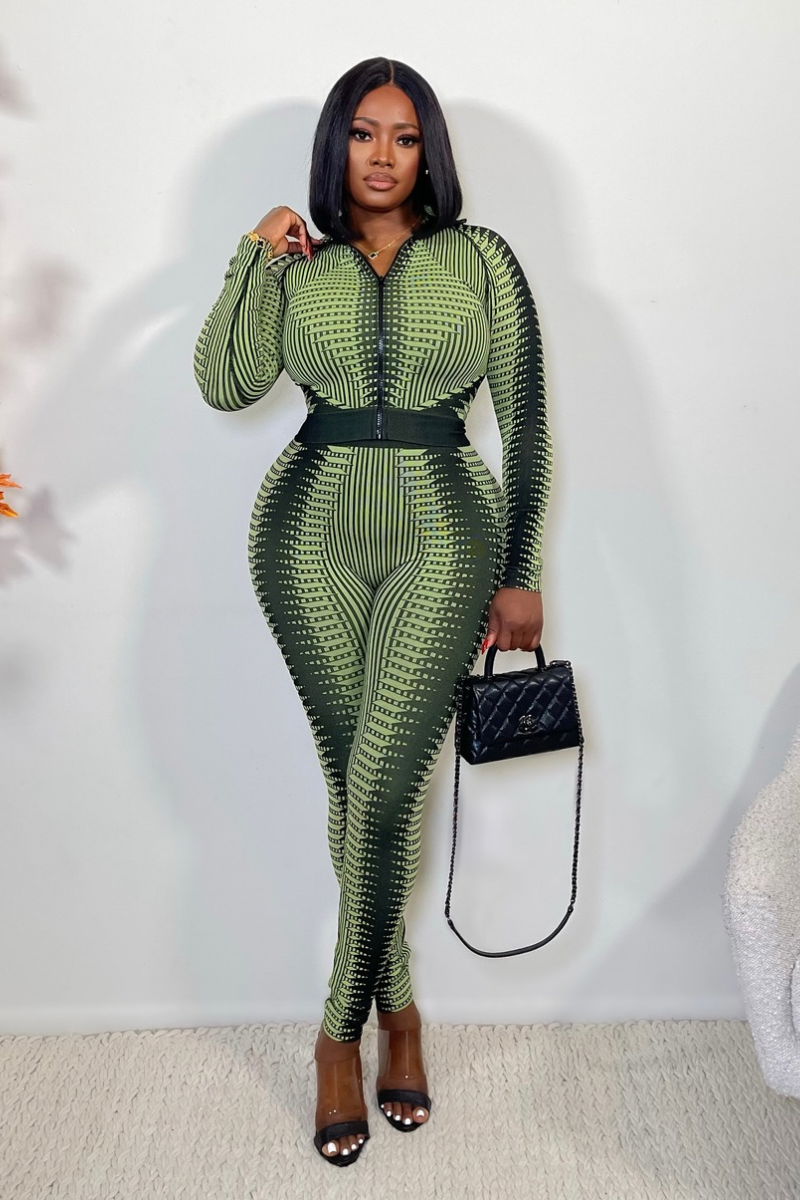 “JADE” LEGGINGS SET (BLACK/LIME)