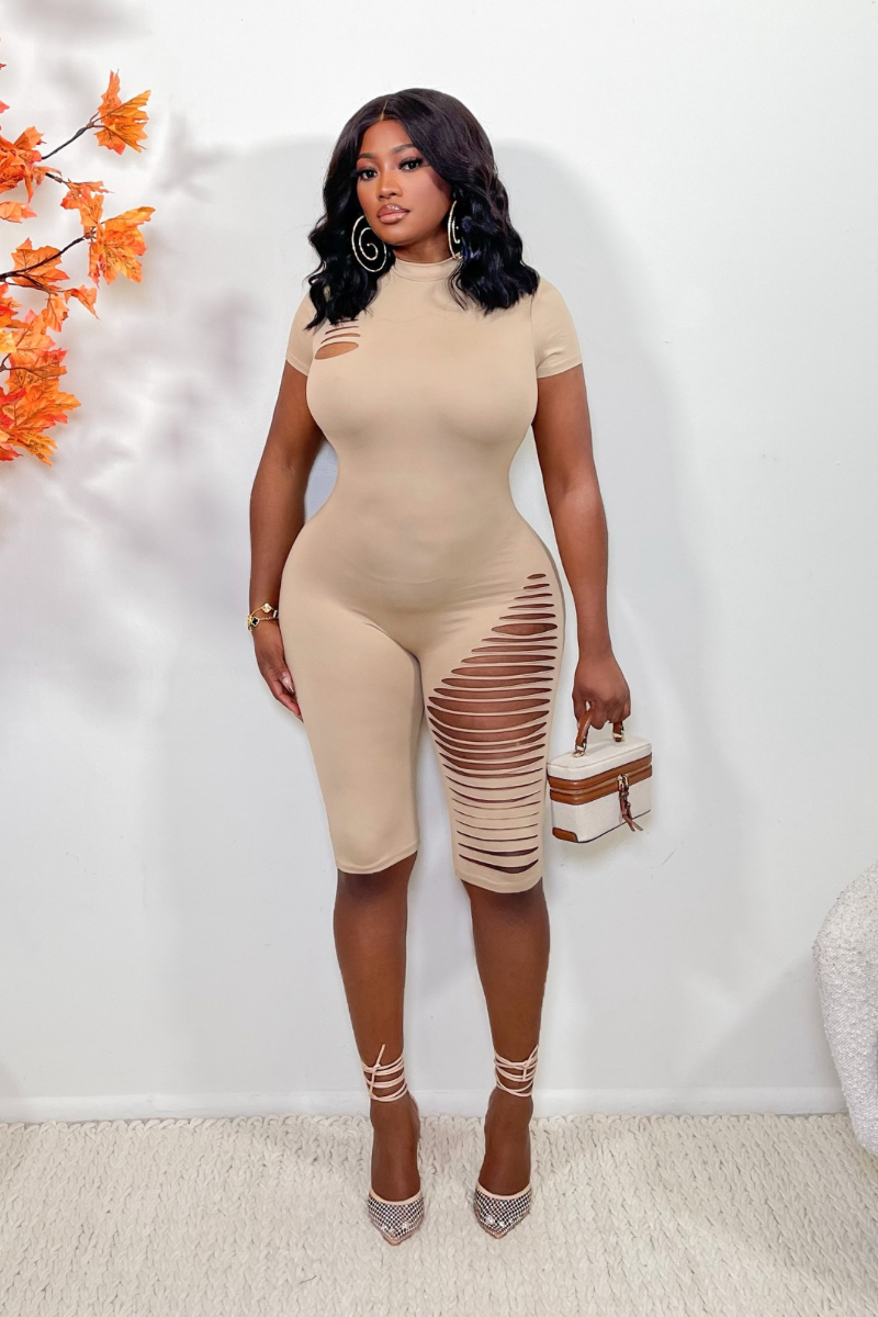 “SPLIT DECISION” ROMPER (NUDE) S/XL