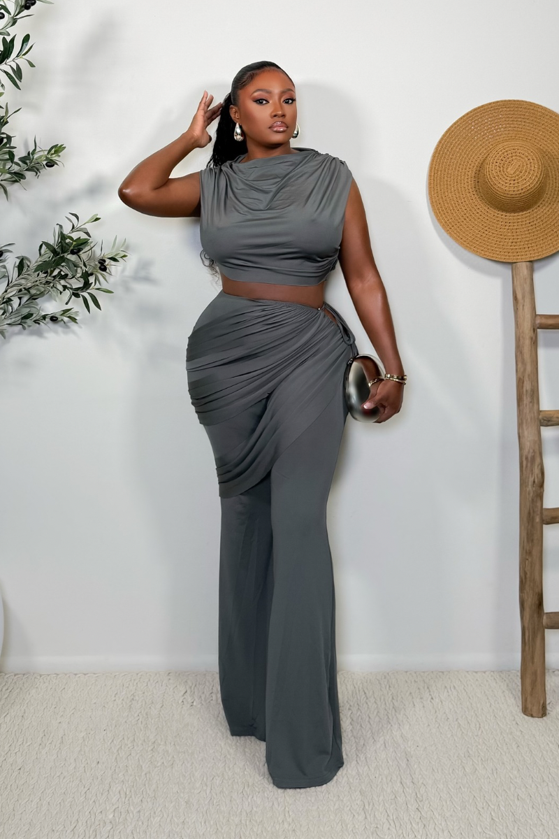 “MINA” TWO PIECE SET (GRAY)