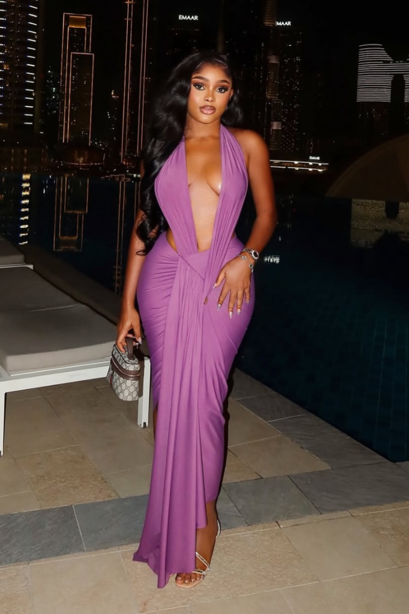 “KEKE” BODYCON DRESS (PURPLE)