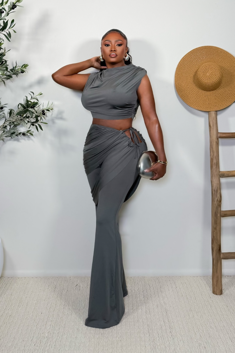 “MINA” TWO PIECE SET (GRAY)
