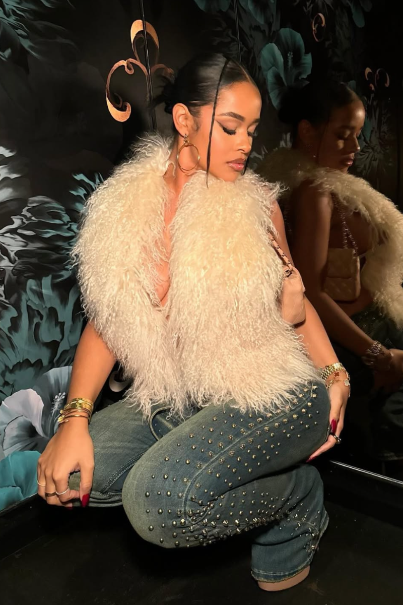 “MONGOLIAN” FUR TOP (BEIGE)