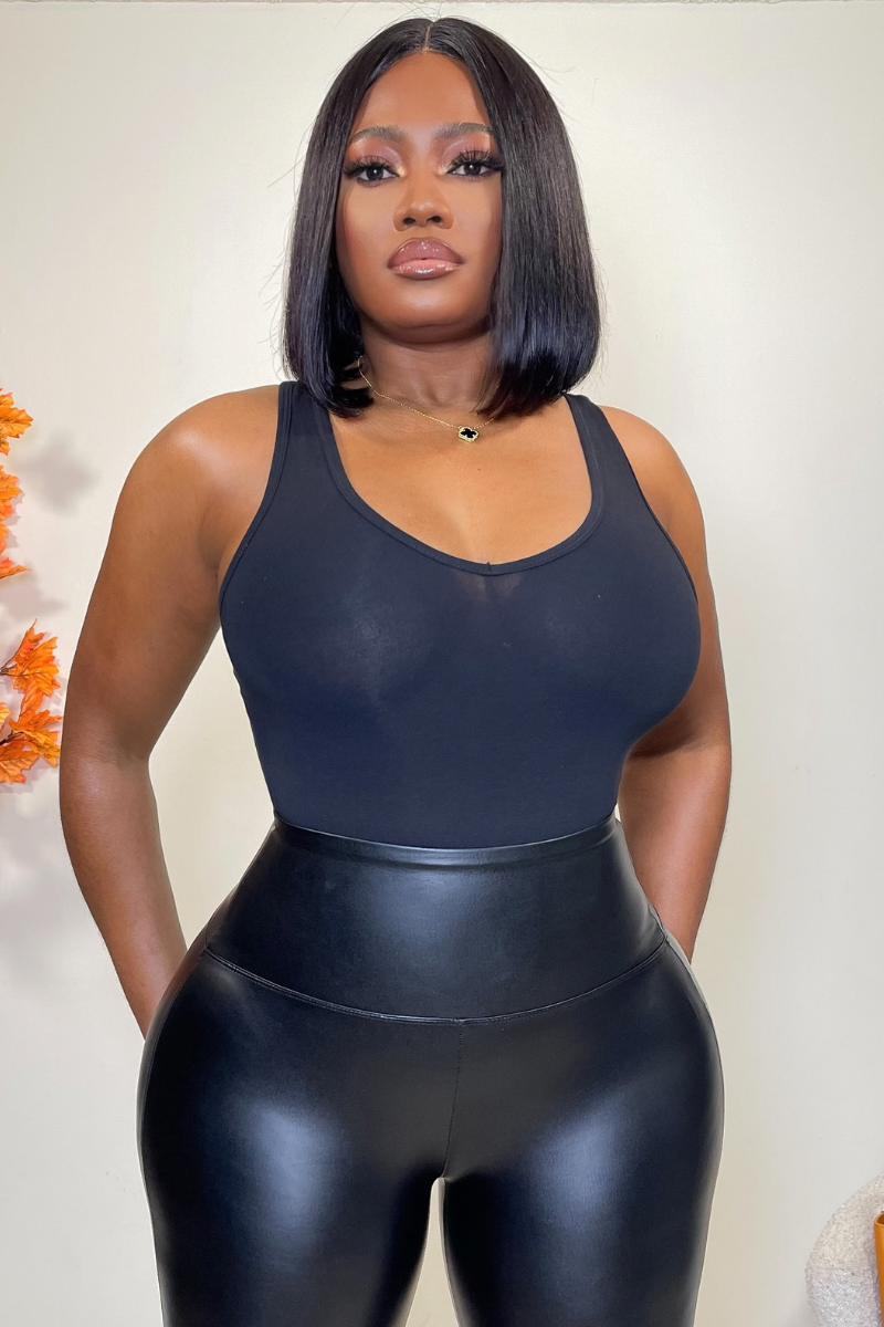 “RACER BACK” BODYSUIT (BLACK)