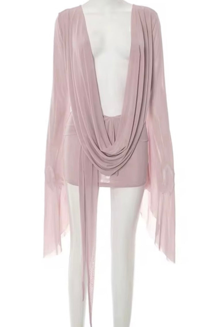 “EMONIE” MINI DRESS (BLUSH PINK)