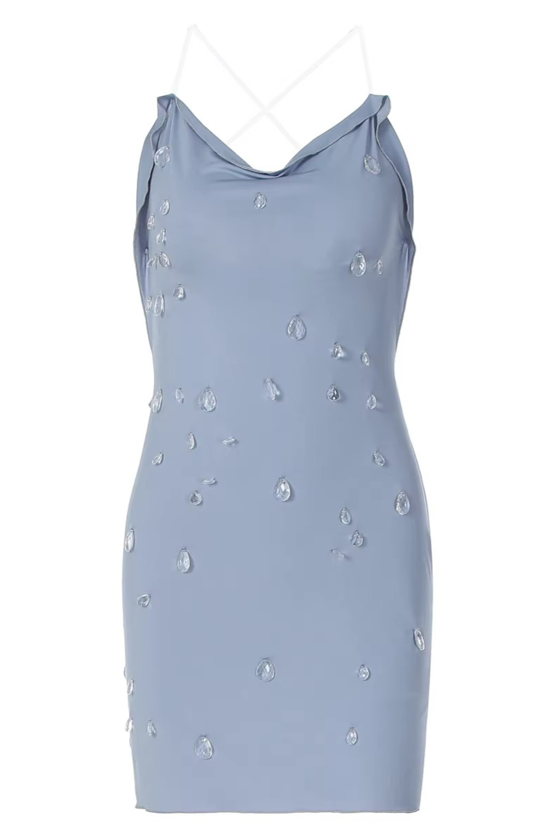 “CRYSTAL” MINI DRESS (BLUE)