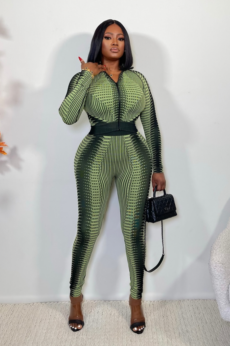 “JADE” LEGGINGS SET (BLACK/LIME)