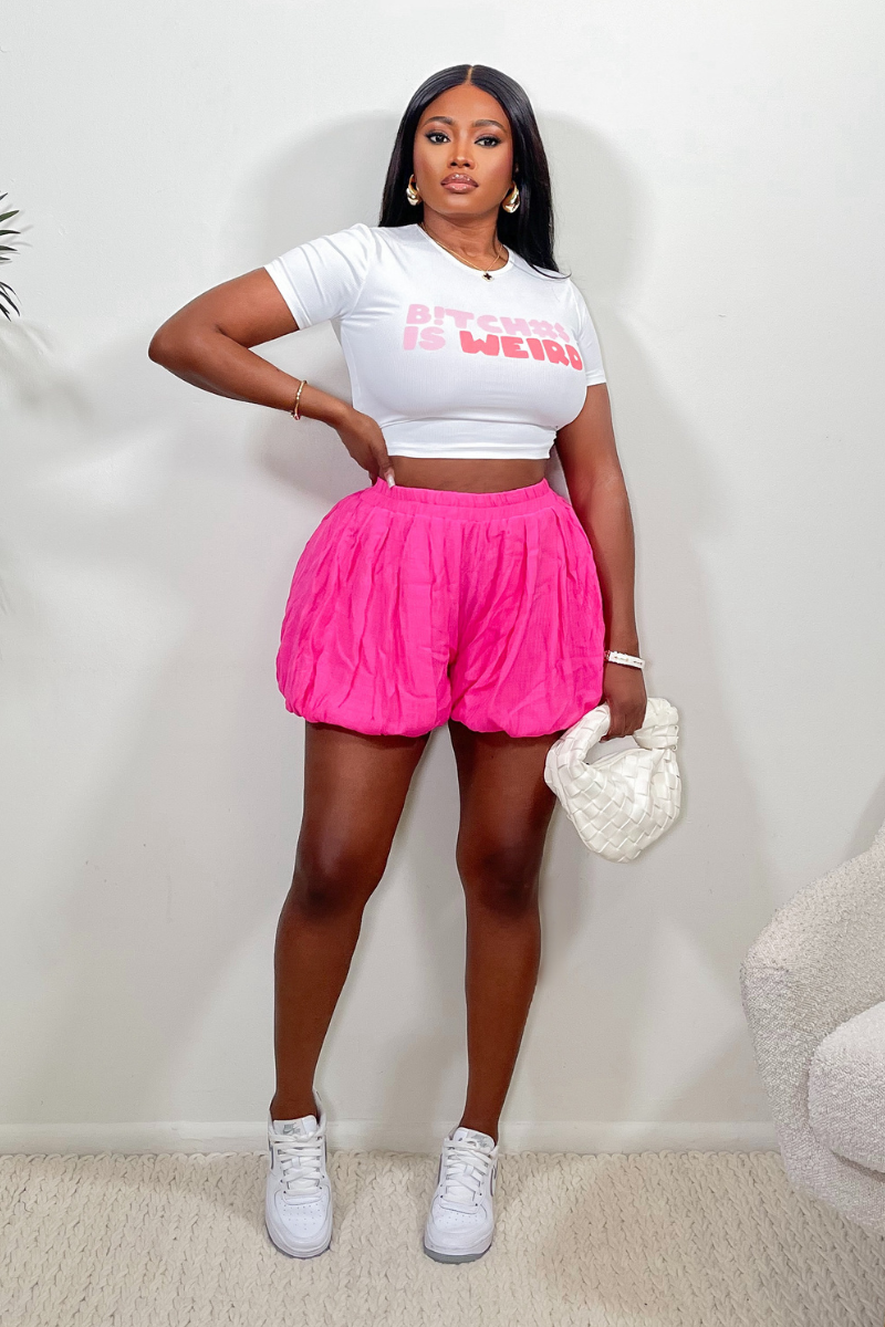 “KYLEE” BOBBLE SHORTS (PINK)