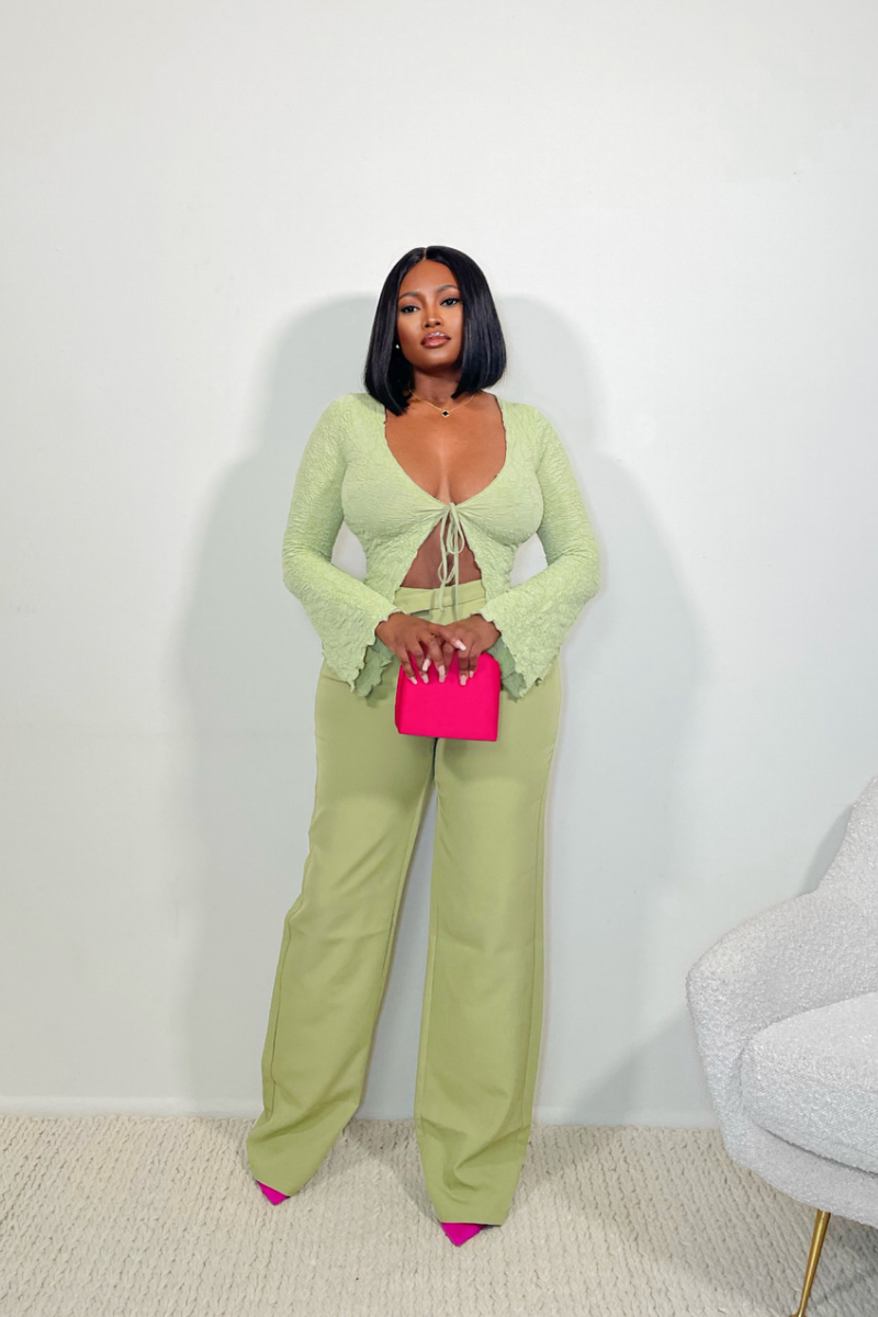 “BOSS LADY” PANTS (Chartreuse)