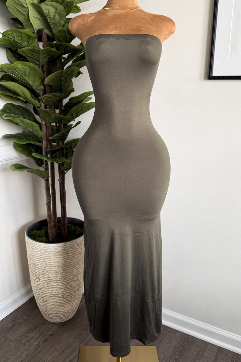 “BASIC” TUBE DRESS (OLIVE)