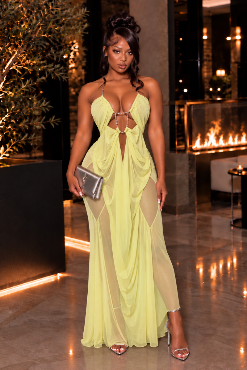 “AMOUR” MAXI DRESS (Yellow)