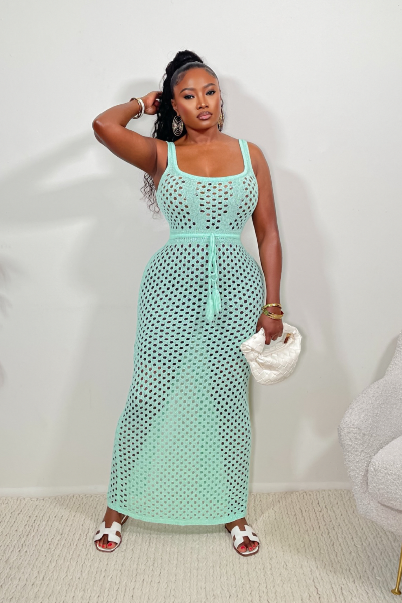 “VACATION ESSENTIAL” DRESS (MINT GREEN)