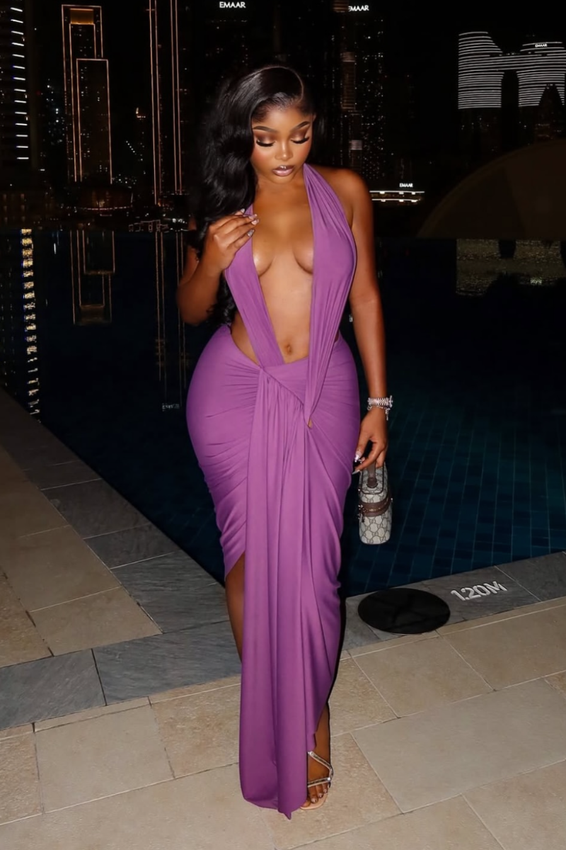 “KEKE” BODYCON DRESS (PURPLE)