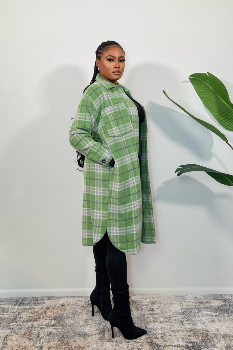 “PLAID SHACKET” ( GREEN )