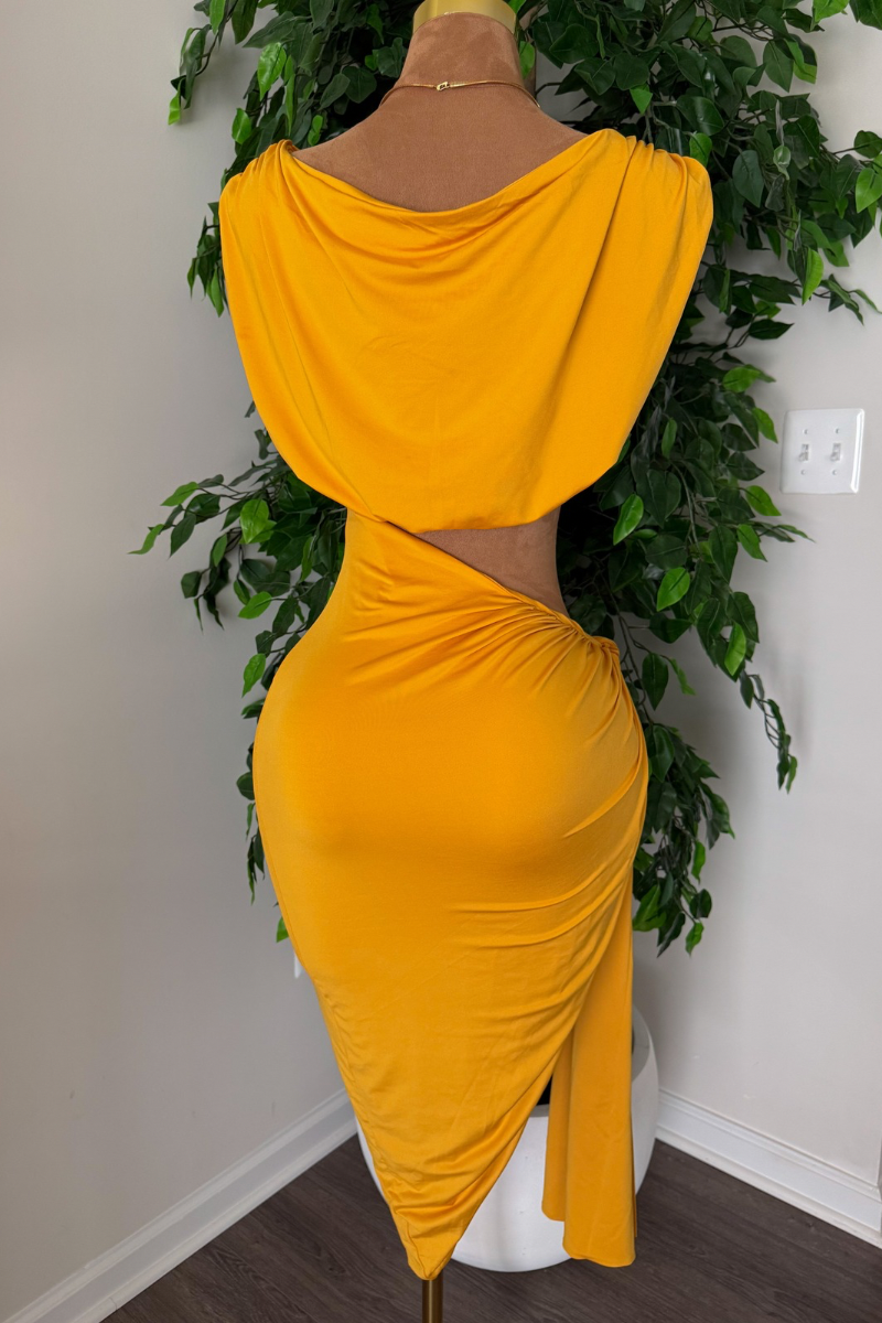 “OVERSEAS” CUTOUT DRESS