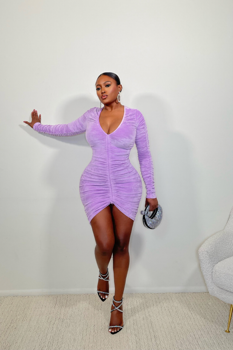 “BODY LANGUAGE” DRESS (LAVENDER)