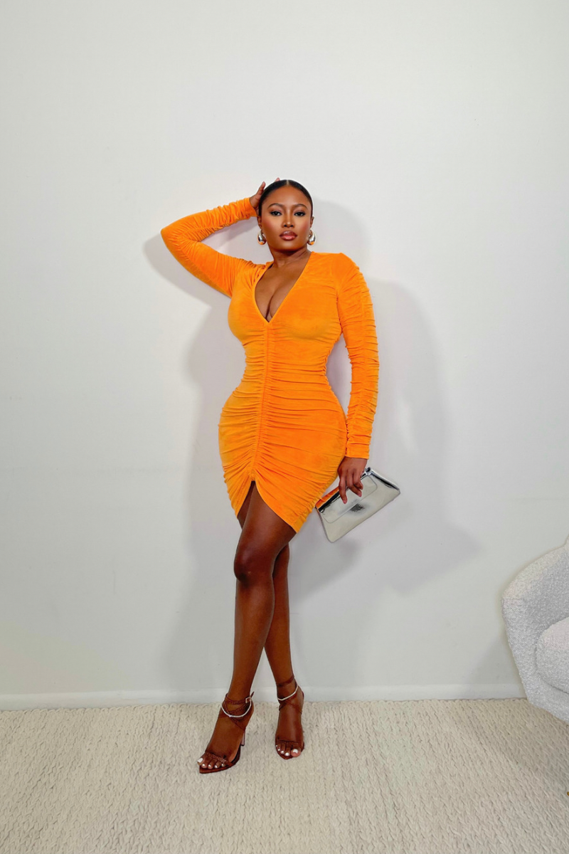 “BODY LANGUAGE” DRESS (ORANGE)