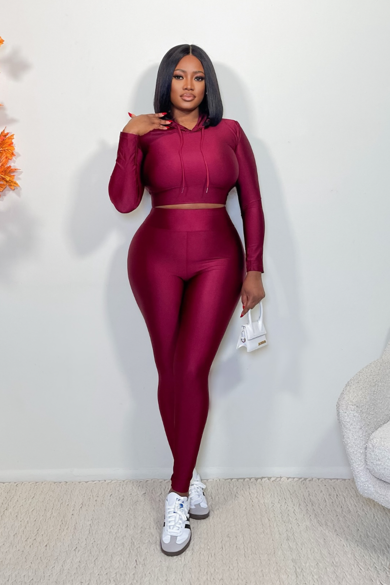 “GLO” LEGGINGS SET (BURGUNDY)