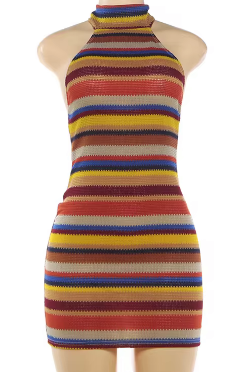 “ELLA” MINI DRESS (BROWN)