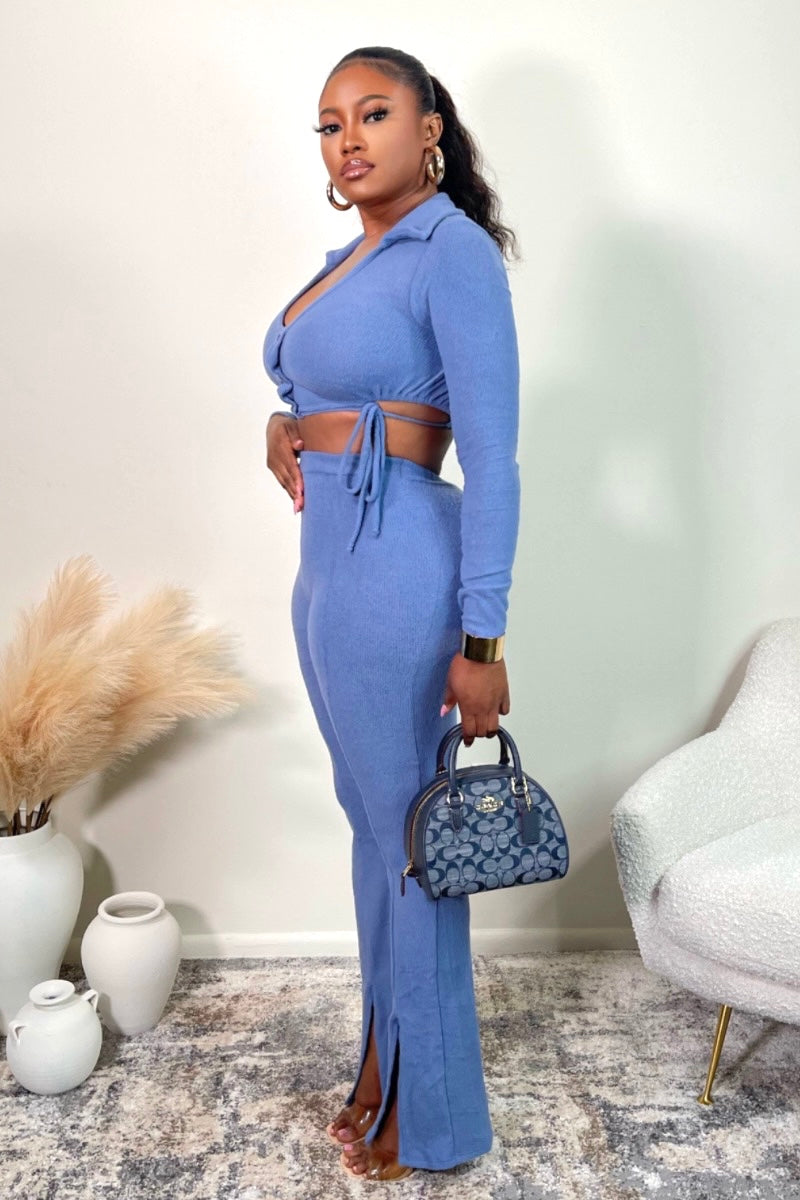 “RAMONA” PANTS SET (BLUE)