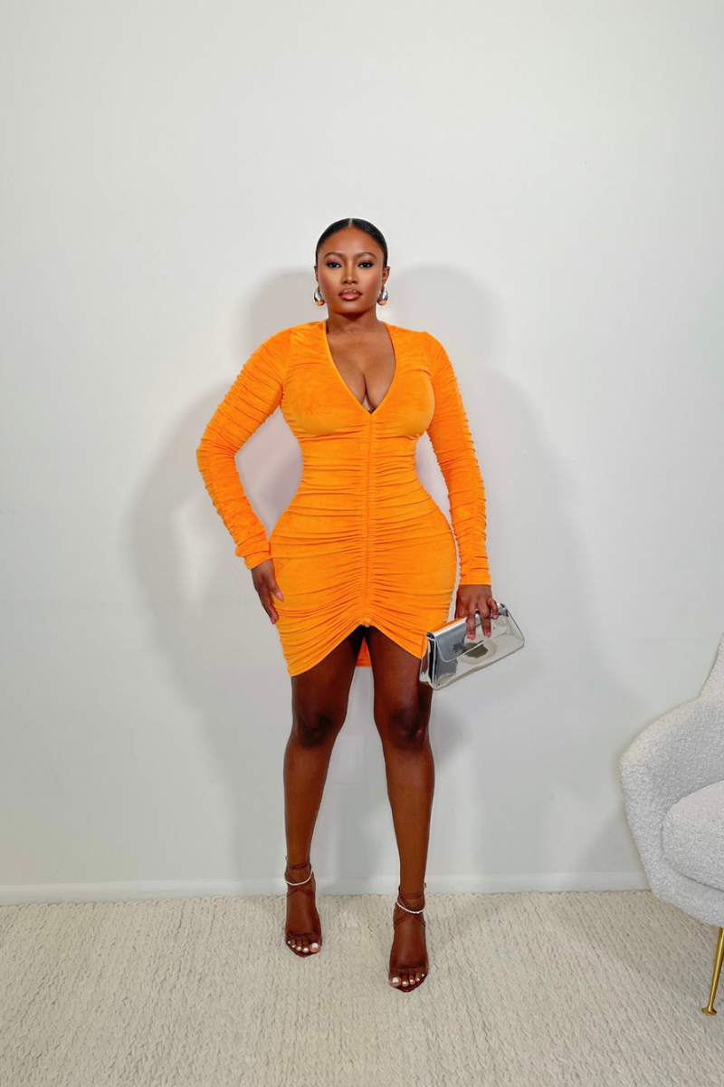 “BODY LANGUAGE” DRESS (ORANGE)