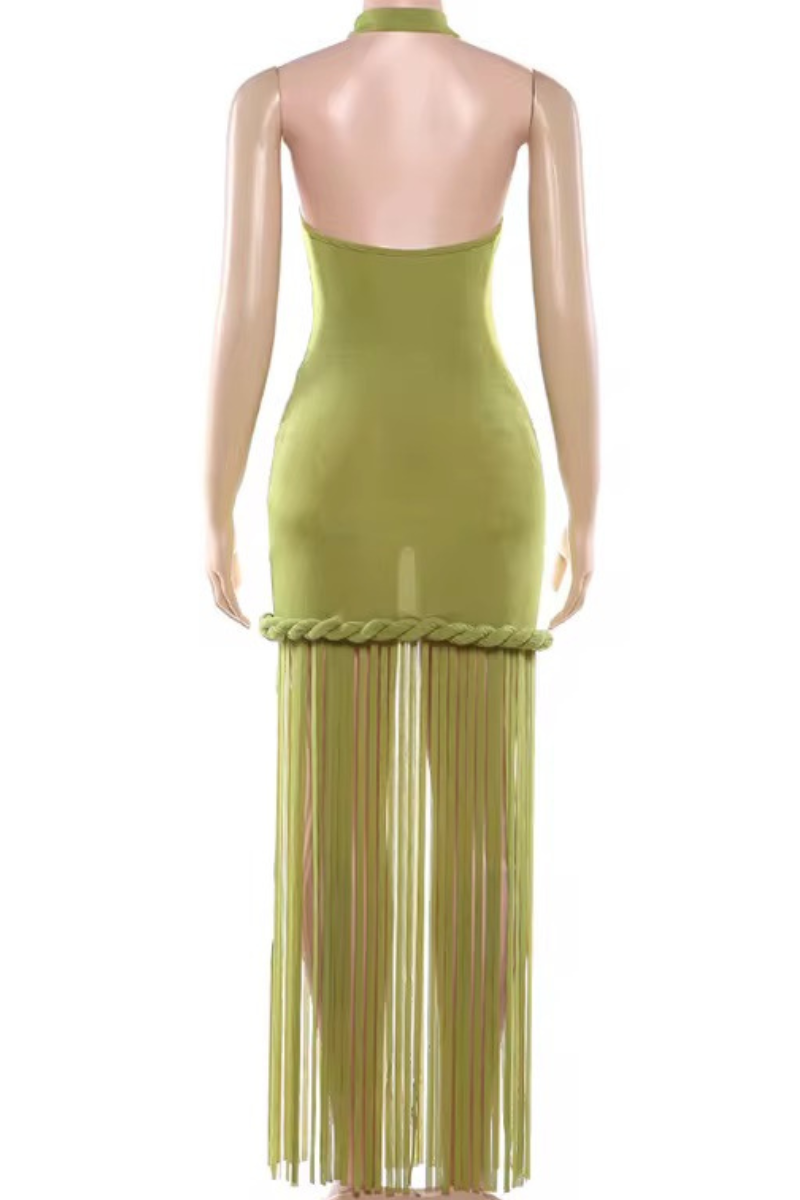 “DESTINY” FRINGE DRESS (GREEN)