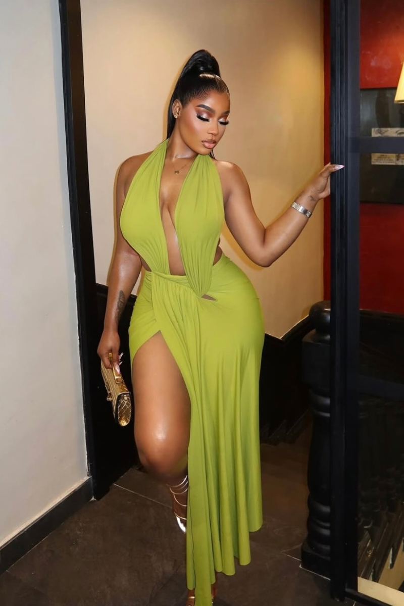 “KEKE BODYCON DRESS (LIME)