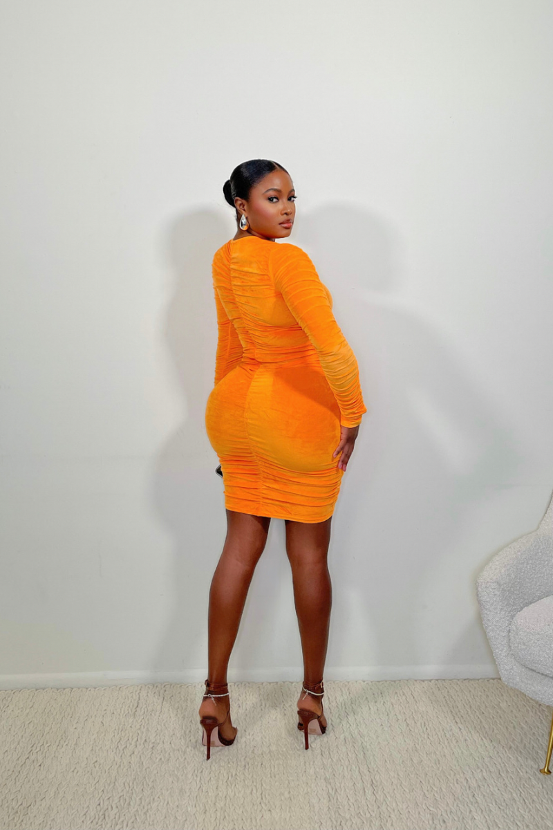 “BODY LANGUAGE” DRESS (ORANGE)