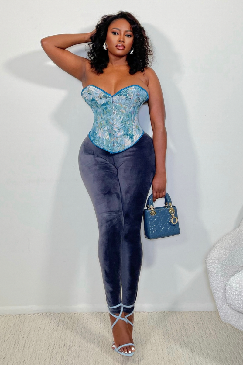“SOLID VELVET” LEGGINGS (CHARCOAL GRAY)