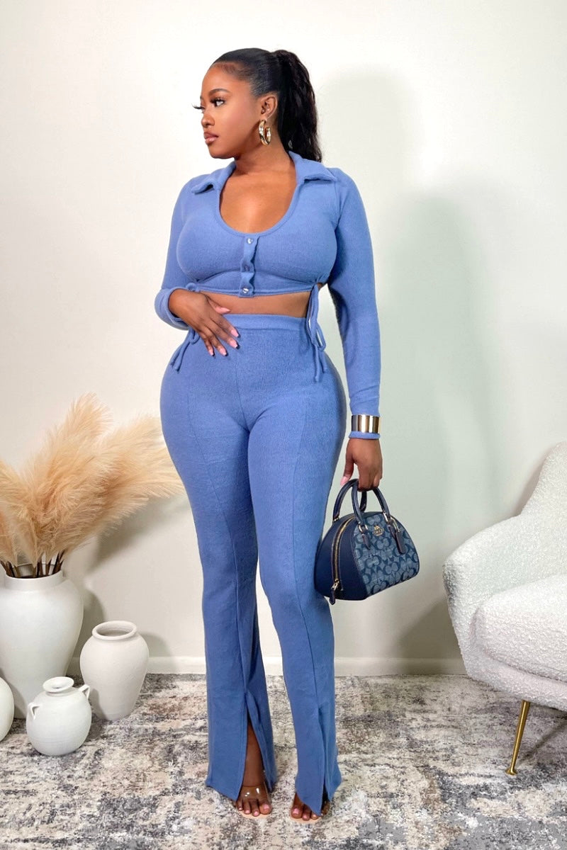 “RAMONA” PANTS SET (BLUE)