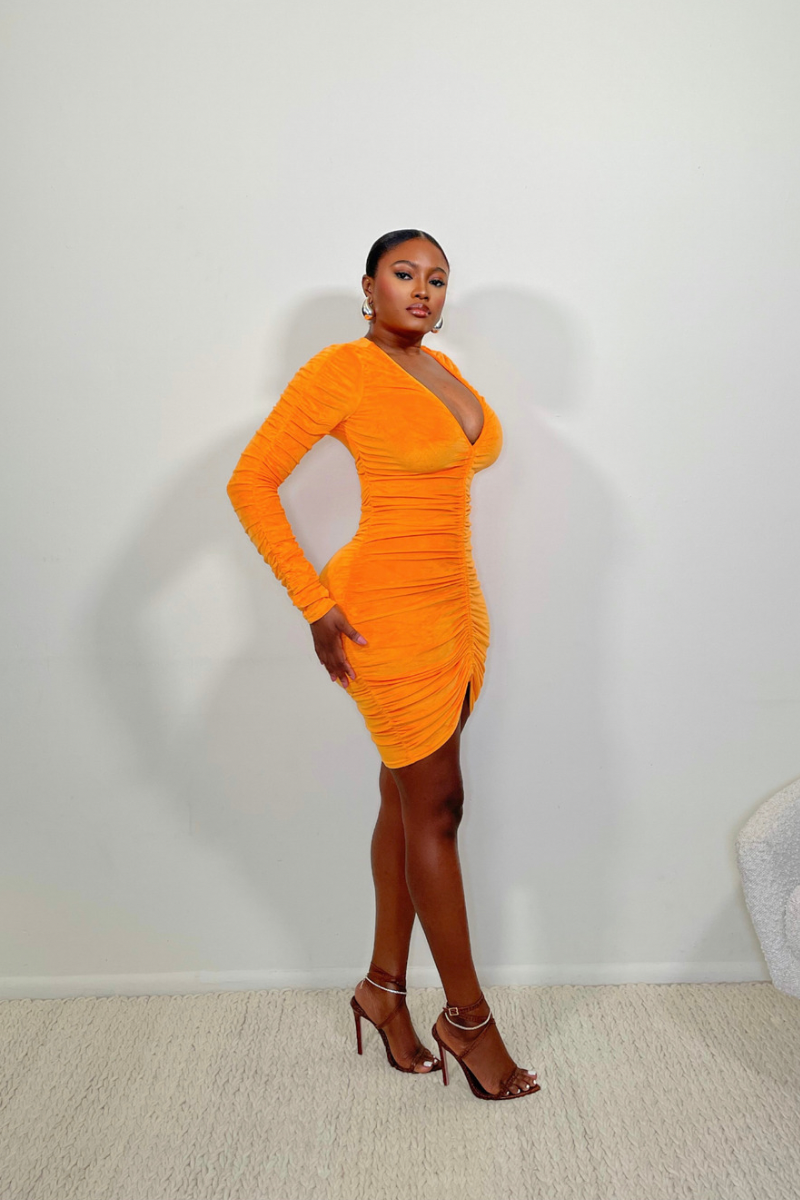 “BODY LANGUAGE” DRESS (ORANGE)