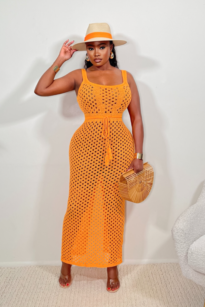 “VACATION ESSENTIAL” DRESS (ORANGE)