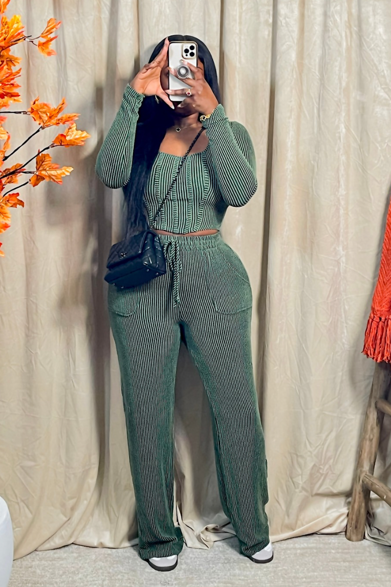 “ARIANA PANTS SET (GREEN)