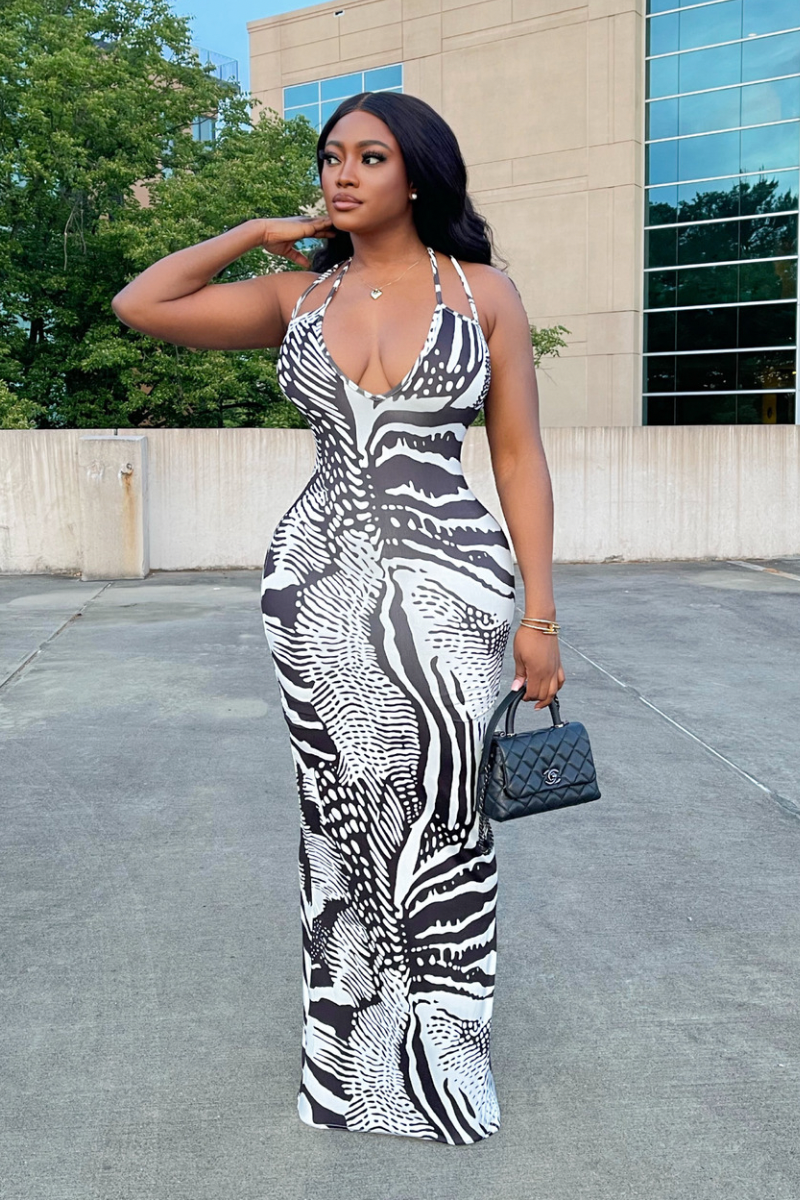 “MONOCHROME” MAXI DRESS