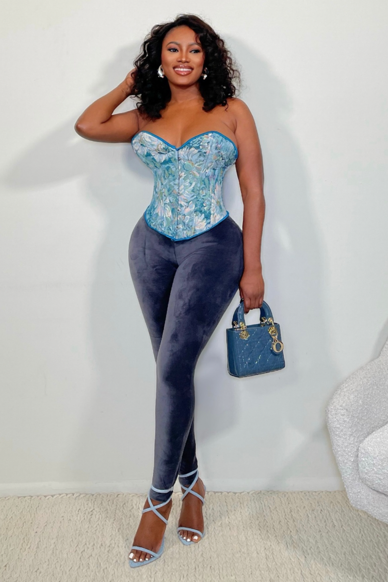 “SOLID VELVET” LEGGINGS (CHARCOAL GRAY)